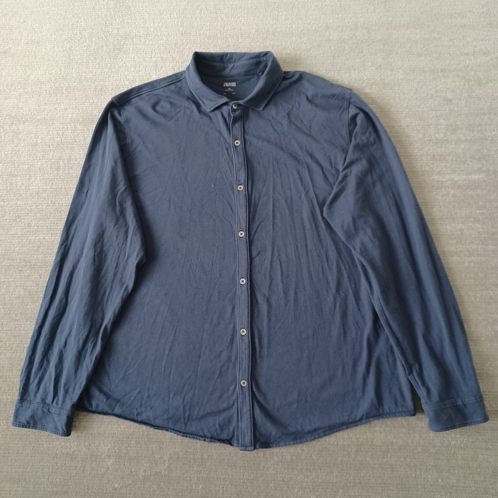 Orchard‎ & Broome Shirt Mens 2XL Blue Pima Cotton Button Up Stretch Lightweight